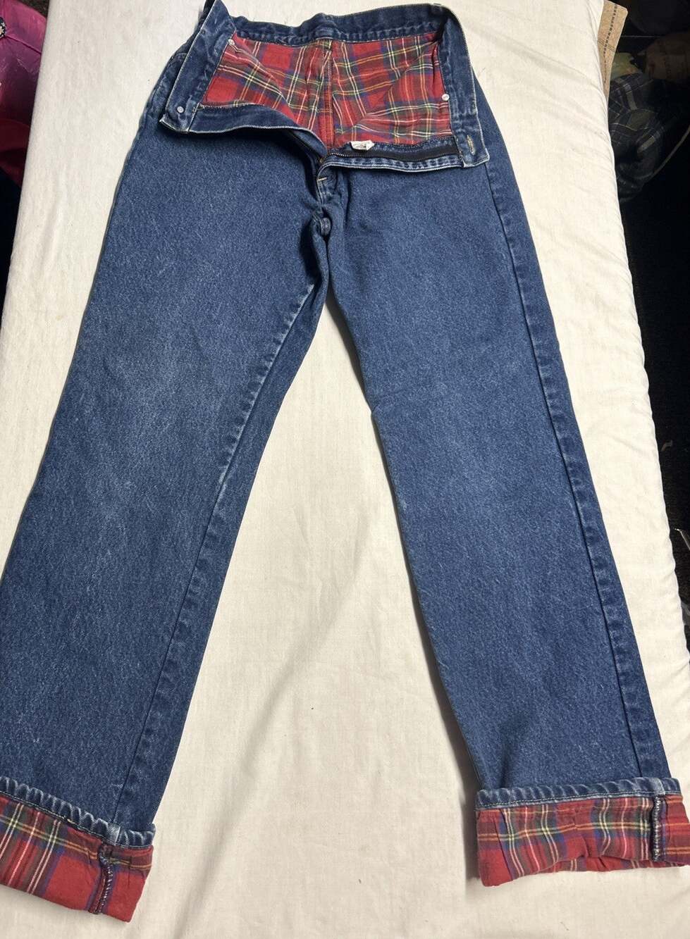 Vintage 90s LL Bean Double L Classic Fit Flannel Lined Jeans Womens 14 USA 30in